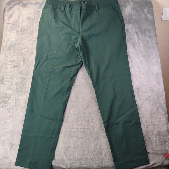 41‎ Hawthorn ponderosa Women Pine Green Stretch Pants 16 Cotton Blend Trousers - Picture 1 of 10